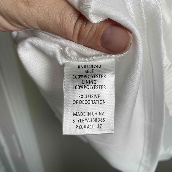 After Market Women's Cottage Core White Organza A-Line Sleeveless Dress Medium - Picture 6 of 7